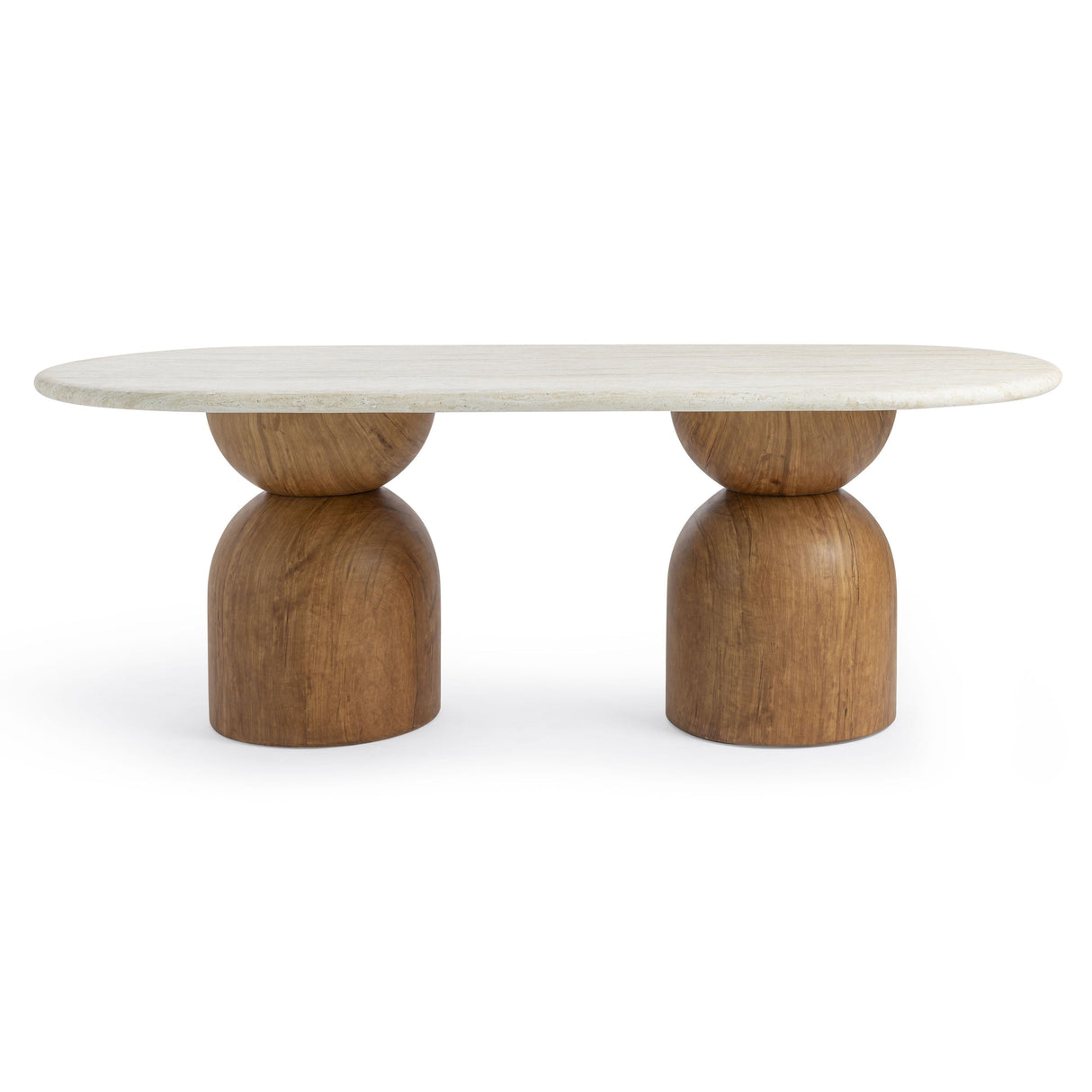 Cynthia Travertine Concrete Indoor / Outdoor 87" Oval Dining Table by TOV Furniture at Eve Furniture