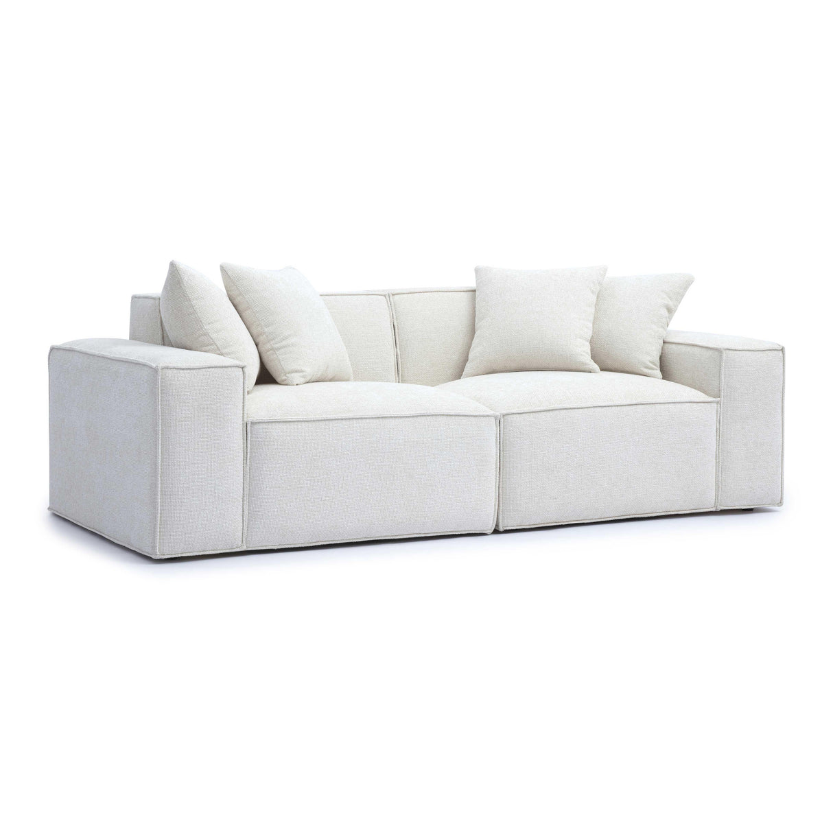 Mindy Chenille Basketweave Modular Loveseat by TOV Furniture at Eve Furniture