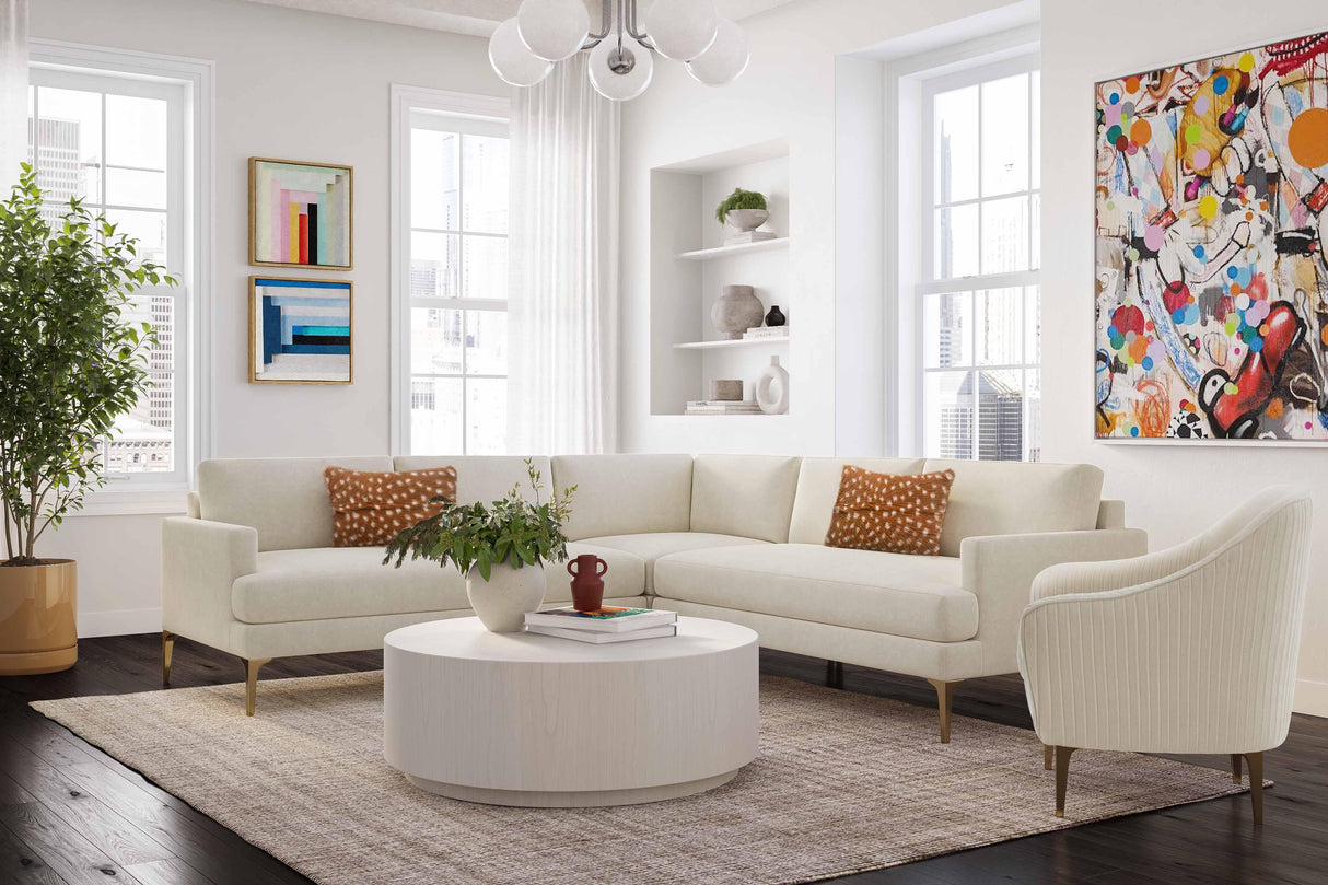 Serena Velvet L-Sectional by TOV Furniture at Eve Furniture