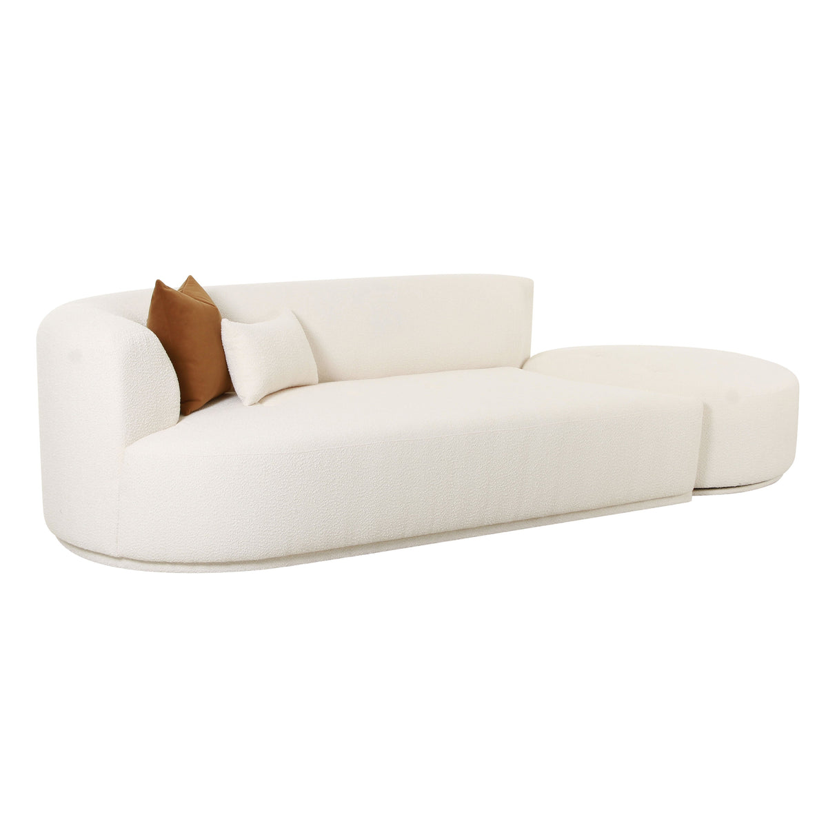 Fickle Cream Boucle 2-Piece Chaise Modular Sofa by TOV Furniture at Eve Furniture