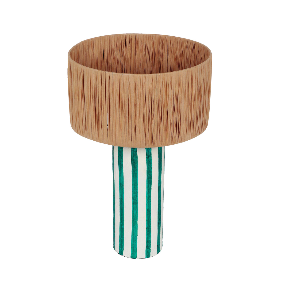 Ravello Green Striped Papier Mache Table Lamp by TOV Furniture at Eve Furniture