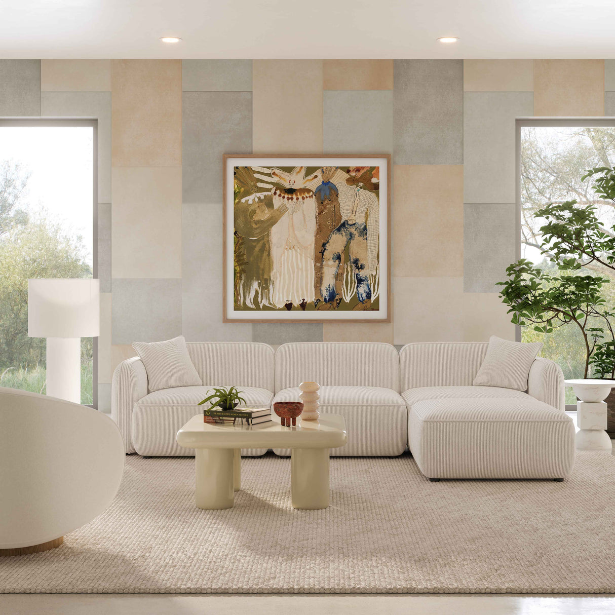 Travie Performance Corduroy Velvet 4-Piece Modular Sectional by TOV Furniture at Eve Furniture