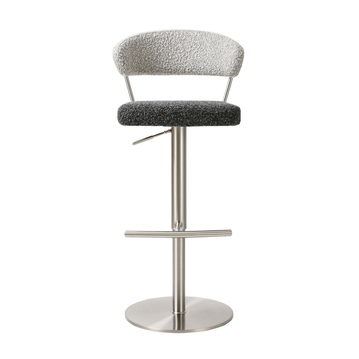 Cosmo Black and Grey Boucle Adjustable Stool by TOV Furniture at Eve Furniture