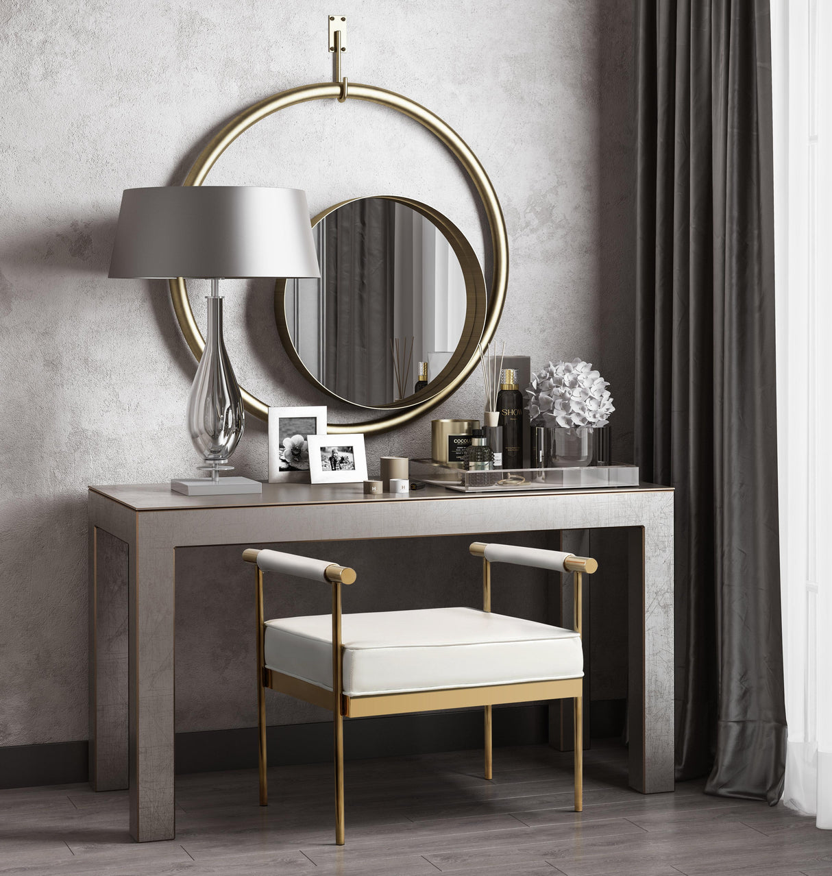 Diva White Performance Vegan Leather Bench by TOV Furniture at Eve Furniture