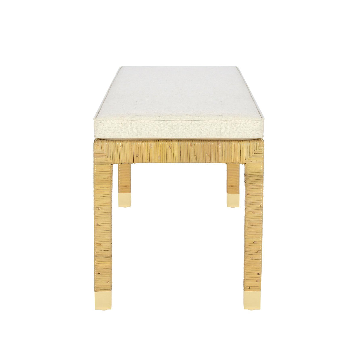 Amara Cream Linen Bench by TOV Furniture at Eve Furniture