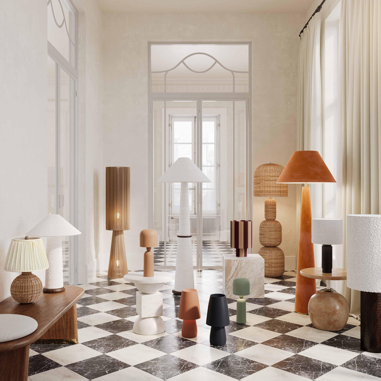 Faith White Boucle Table Lamp by TOV Furniture at Eve Furniture