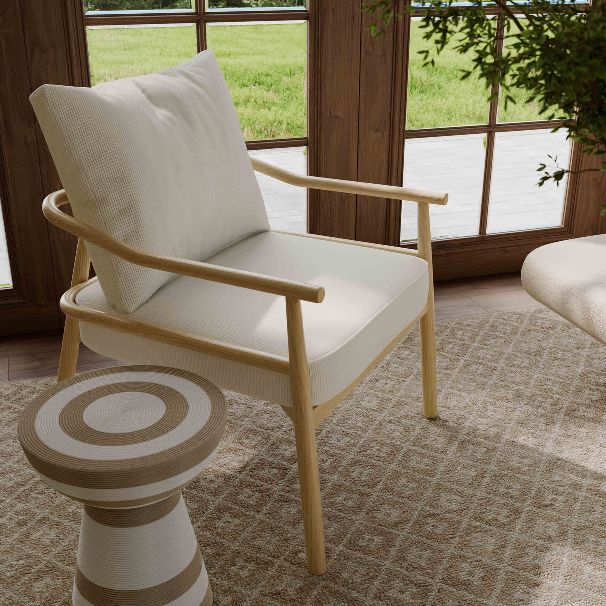 Dixie Cream Performance Corduroy Accent Chair by TOV Furniture at Eve Furniture