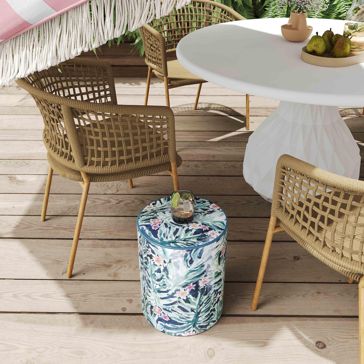 Taurus Ceramic Indoor/Outdoor Stool by TOV Furniture at Eve Furniture