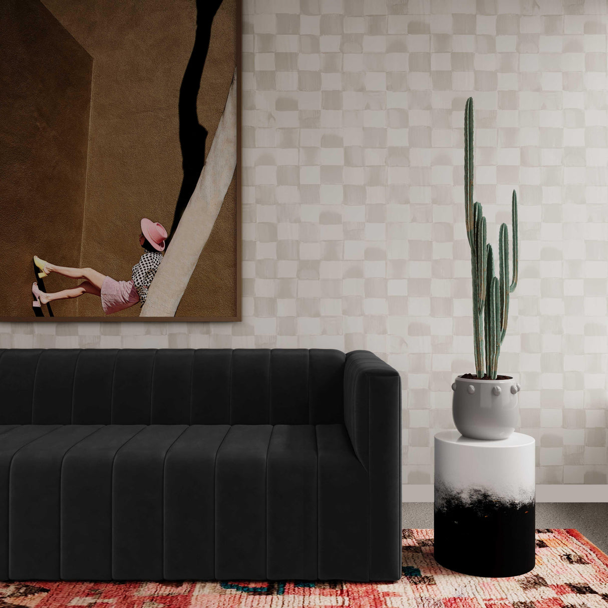 Matra Black and White Side Table by TOV Furniture at Eve Furniture