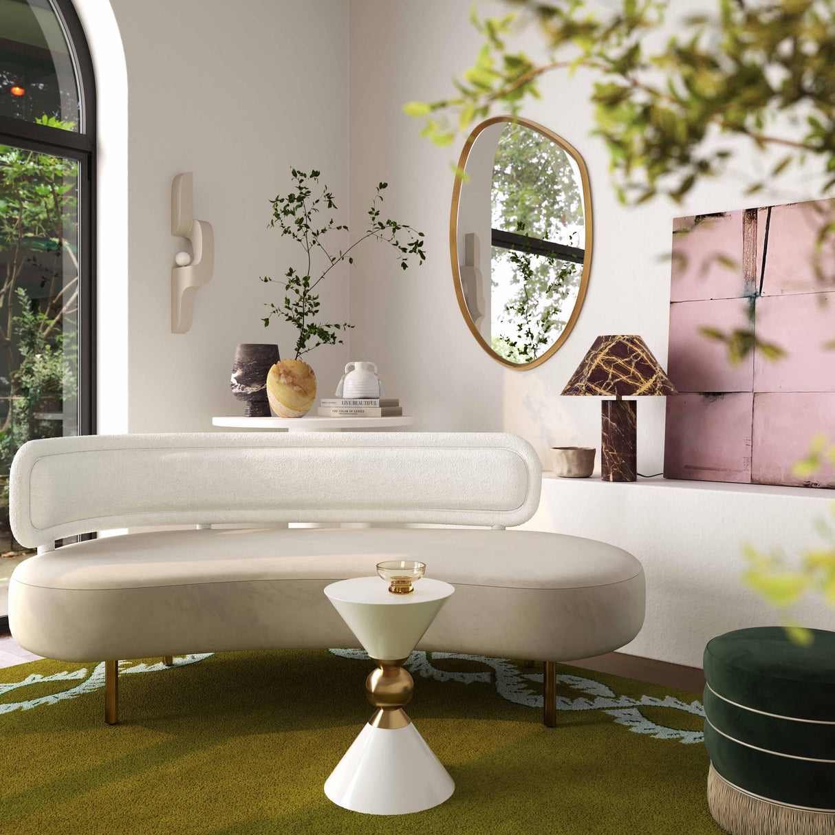 Mika Gold Wall Mirror by TOV Furniture at Eve Furniture