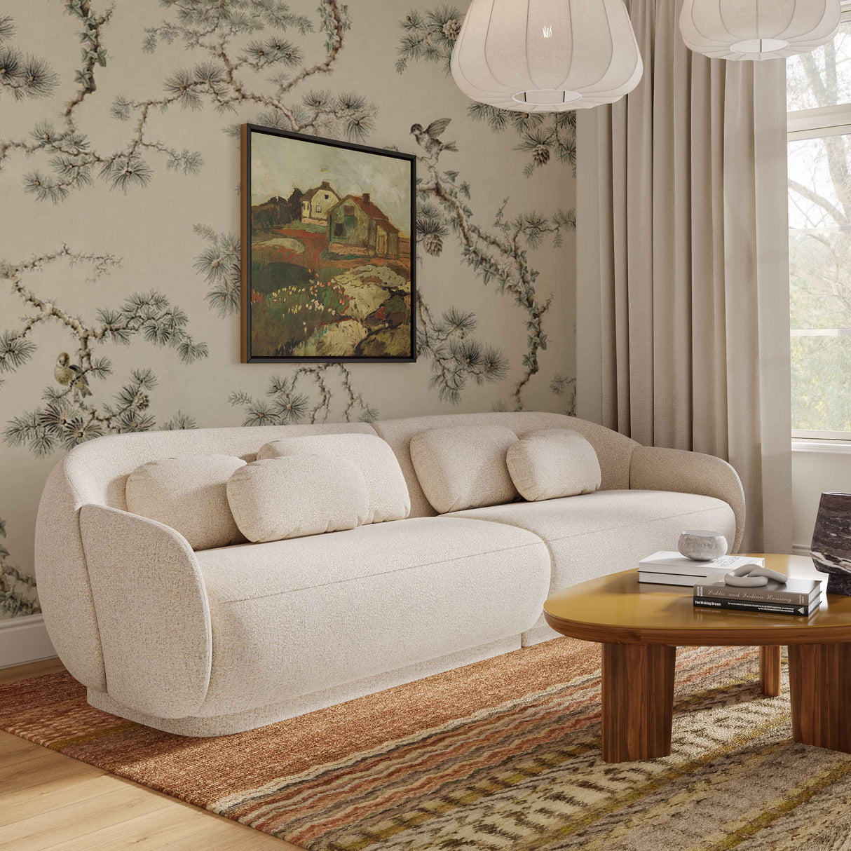 Misty Cream Boucle Modular 4-Seater Sofa by TOV Furniture at Eve Furniture