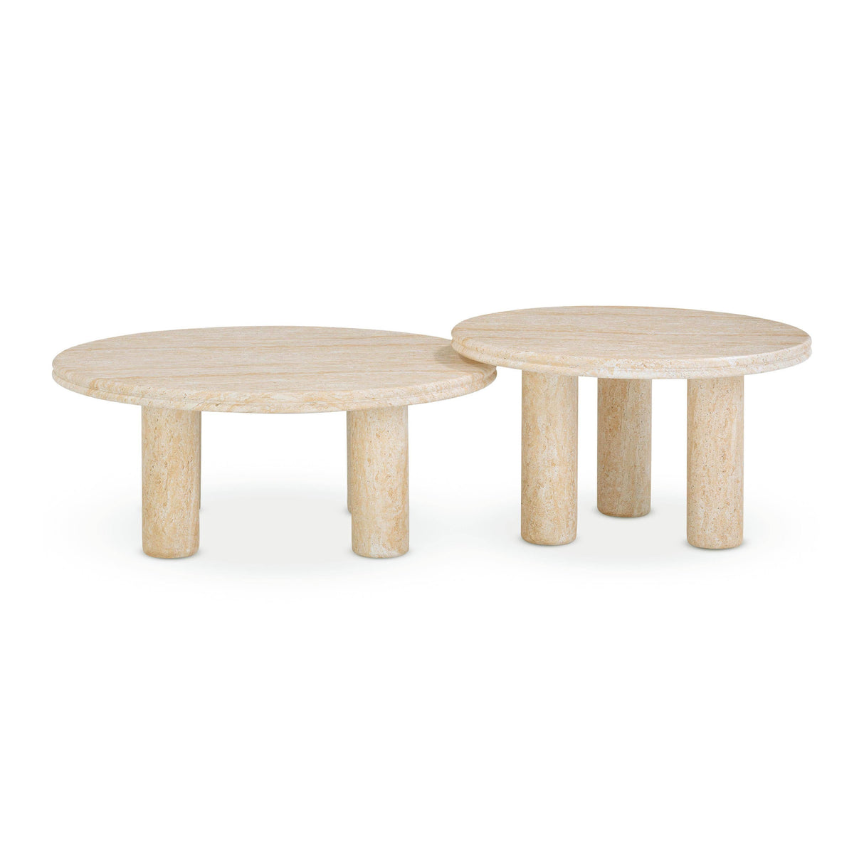 Amora Faux Travertine Indoor/Outdoor Nesting Accent Tables by TOV Furniture at Eve Furniture