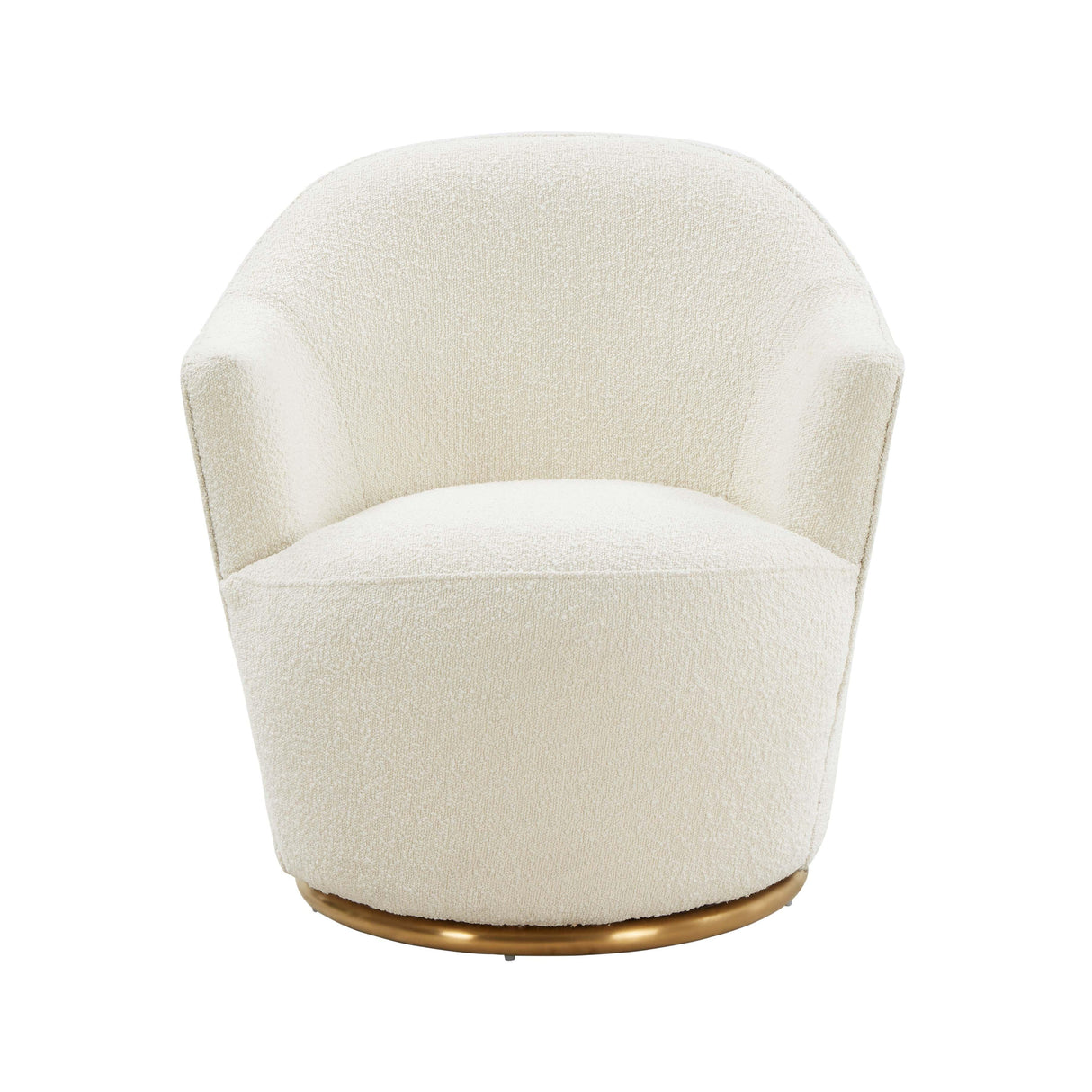 Skyla Cream Boucle Swivel Chair by TOV Furniture at Eve Furniture
