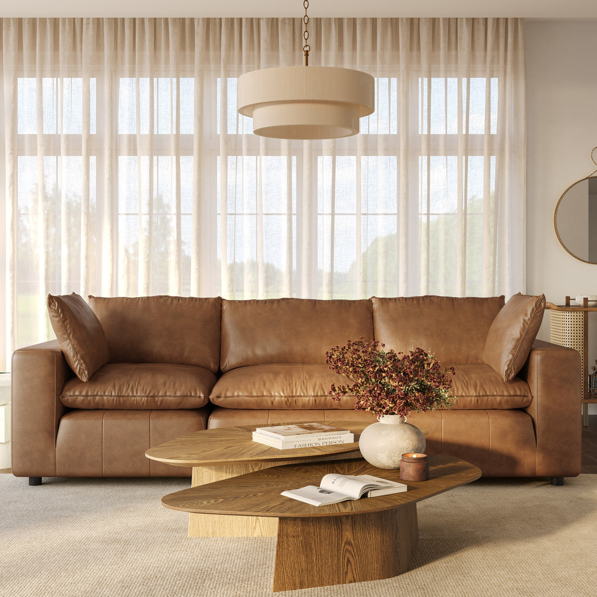 Cali Brown Leather Modular Sofa by TOV Furniture at Eve Furniture