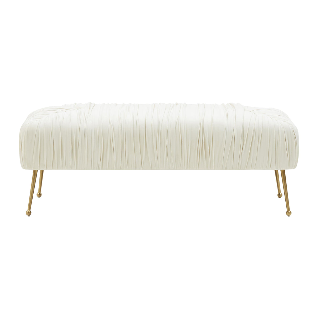 Jessica Cream Velvet Bench by Inspire Me! Home Decor by TOV Furniture at Eve Furniture