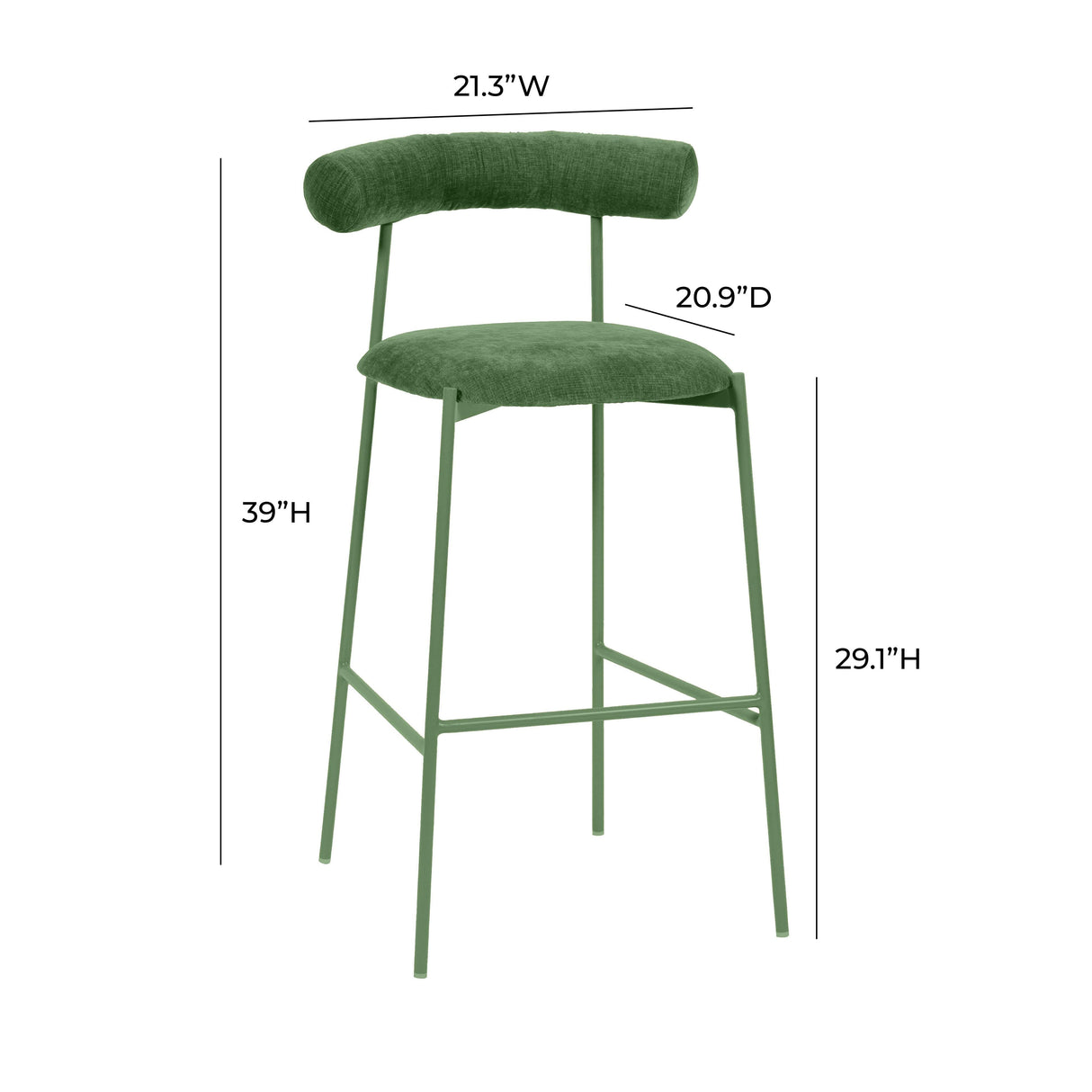 Liliana Performance Velvet Stool by TOV Furniture at Eve Furniture