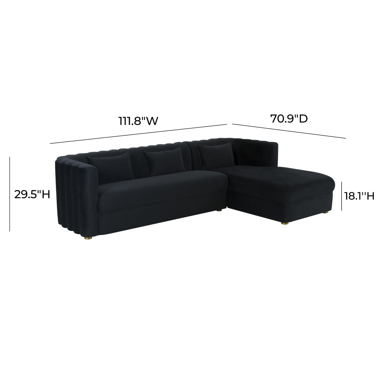 Callie Velvet Sectional by TOV Furniture at Eve Furniture