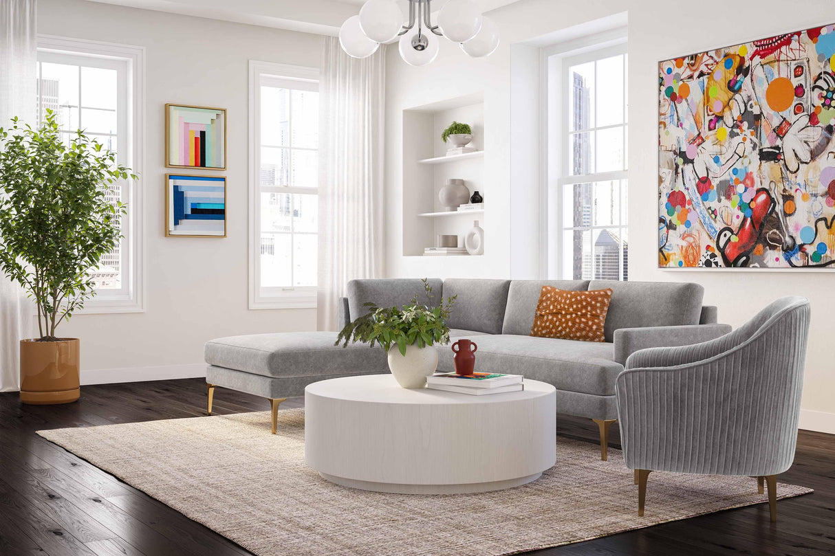 Serena Velvet Chaise Sectional by TOV Furniture at Eve Furniture