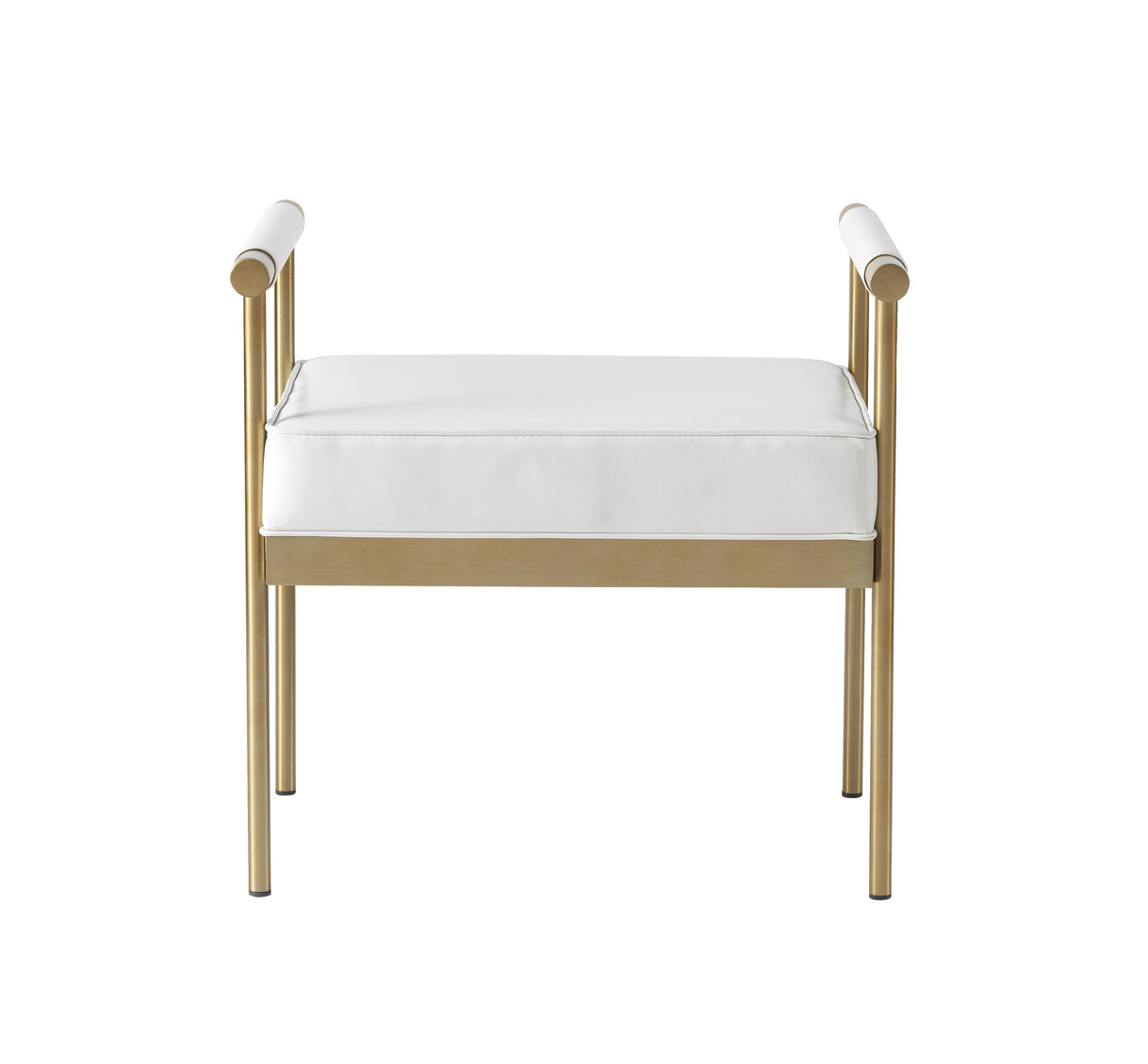 Diva White Performance Vegan Leather Bench by TOV Furniture at Eve Furniture