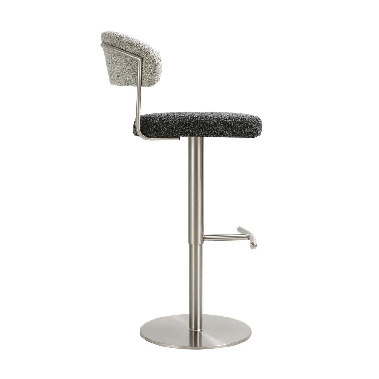Cosmo Black and Grey Boucle Adjustable Stool by TOV Furniture at Eve Furniture