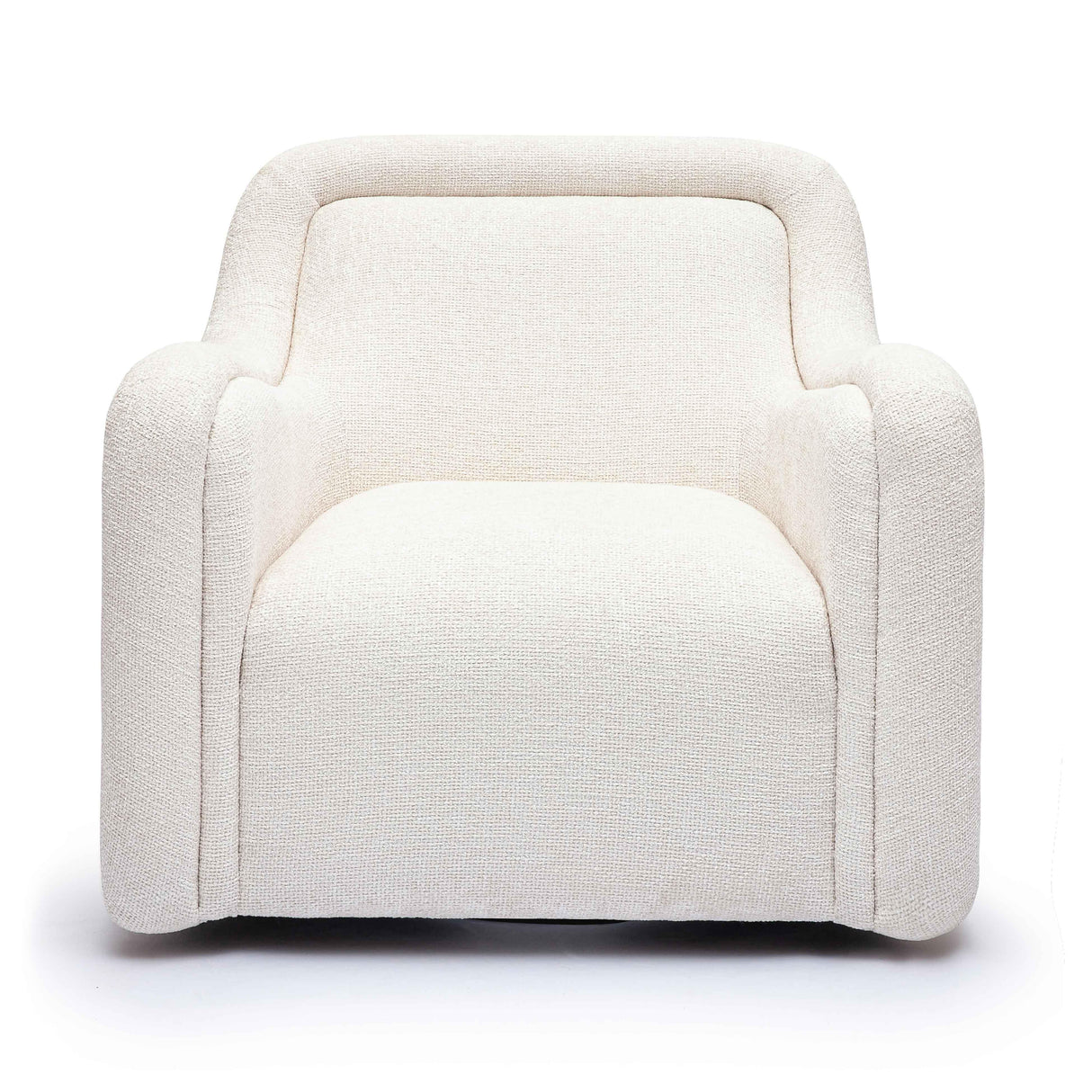 Charli Cream Basketweave Chenille Swivel Chair by TOV Furniture at Eve Furniture