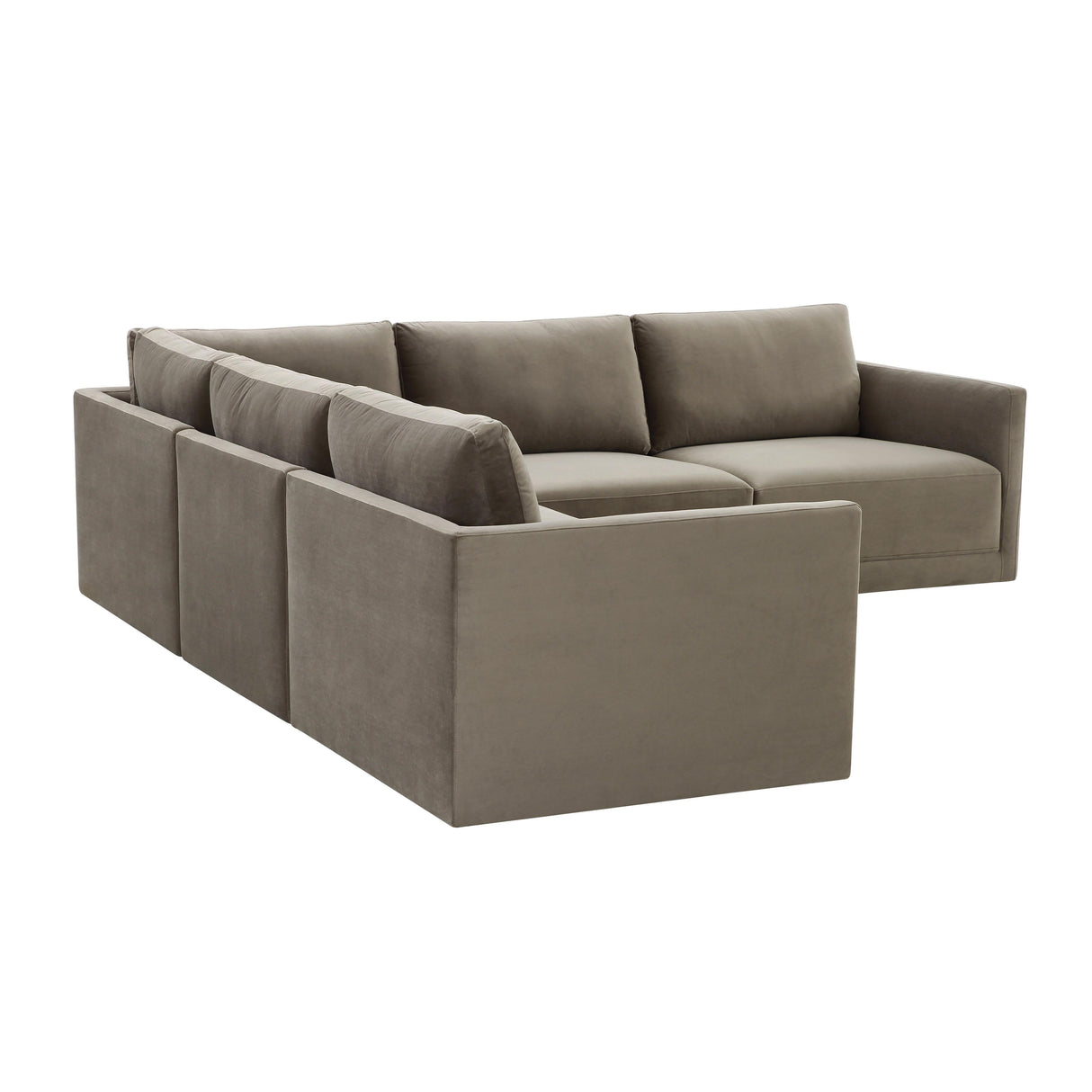 Willow Velvet Modular 5-Piece L Sectional by TOV Furniture at Eve Furniture
