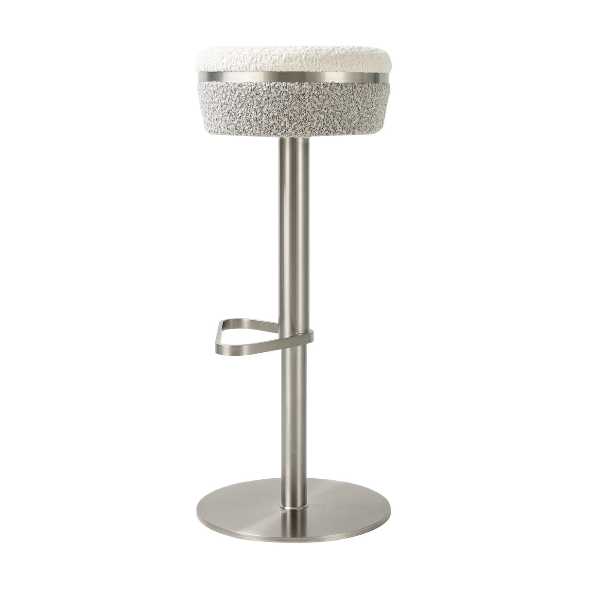 Astro White and Grey Boucle Adjustable Stool by TOV Furniture at Eve Furniture