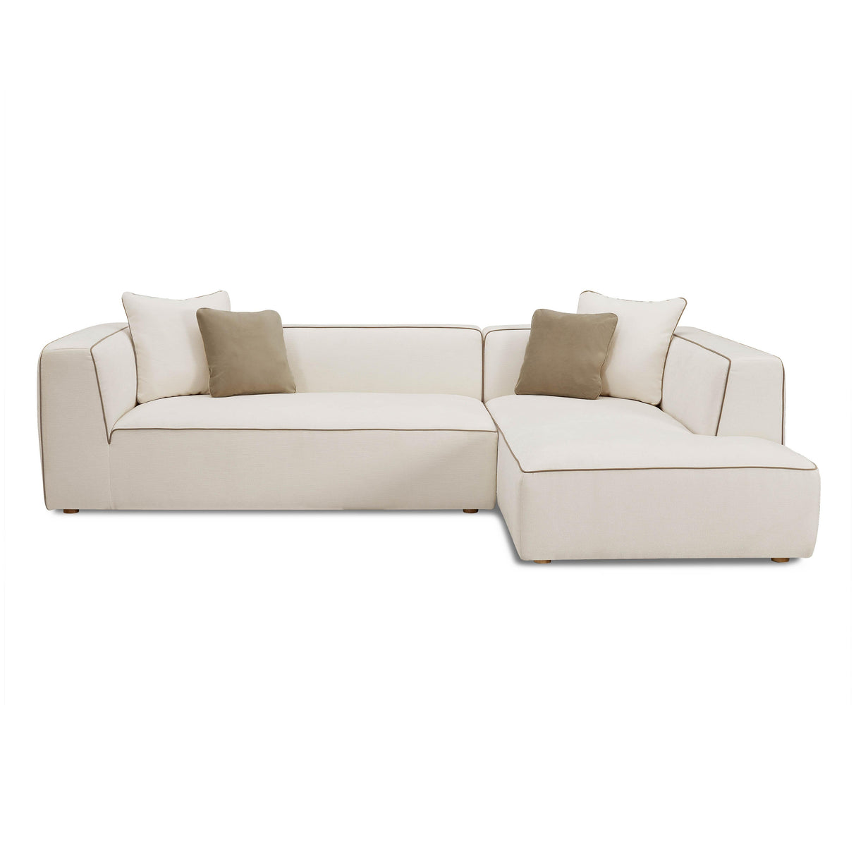 Tristine Cream Linen Sectional by TOV Furniture at Eve Furniture
