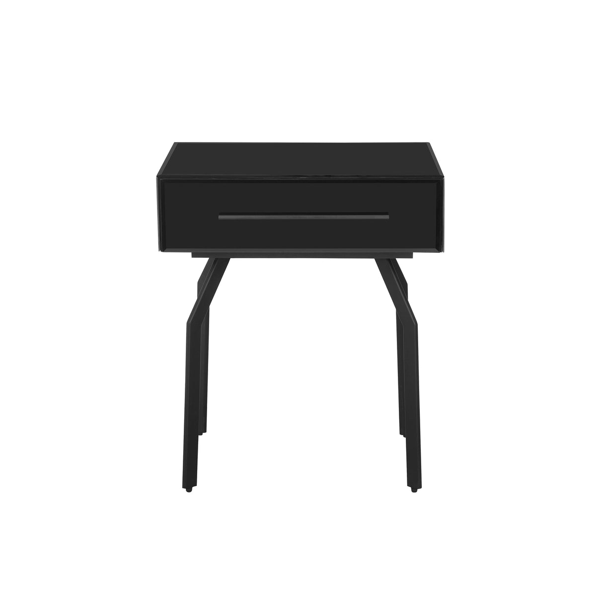 Santana Black Glass Side Table by TOV Furniture at Eve Furniture