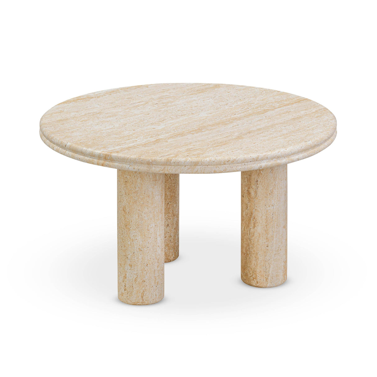 Amora Faux Travertine Indoor/Outdoor 26" Round Accent Table by TOV Furniture at Eve Furniture