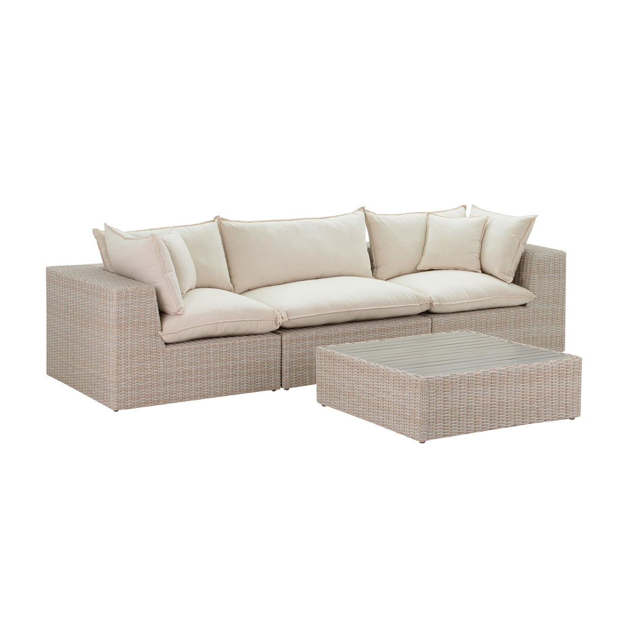 Cali Natural Wicker Outdoor Modular Sofa by TOV Furniture at Eve Furniture