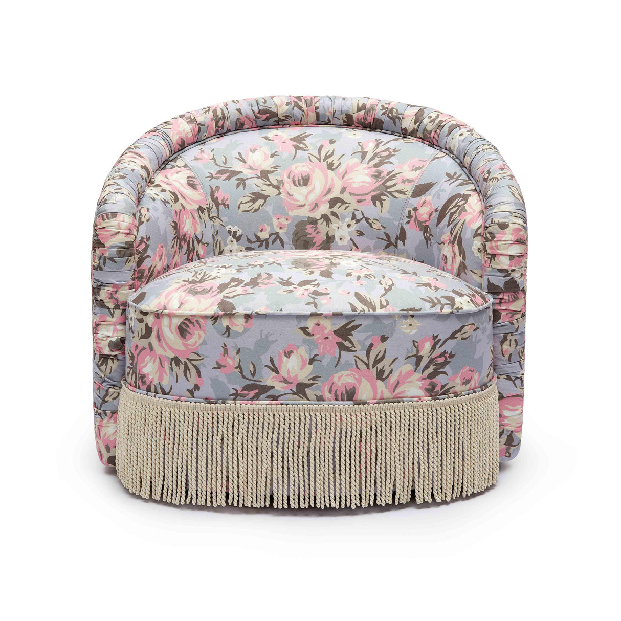 Pamela Spring Floral Print Tasseled Lounge Chair by TOV Furniture at Eve Furniture