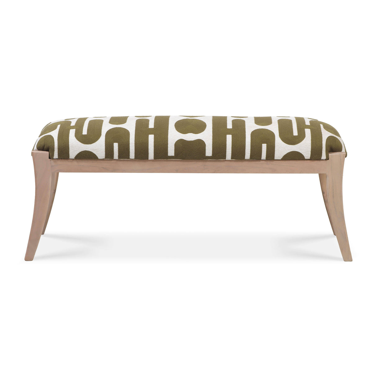 Arielle Olive & White Embroidered Bench by TOV Furniture at Eve Furniture