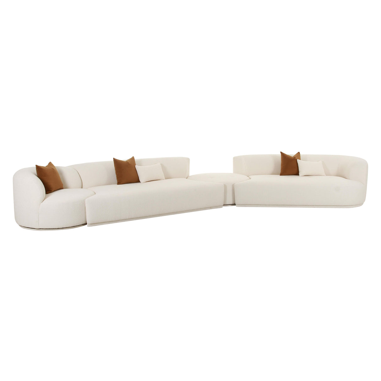 Fickle Cream Boucle 4-Piece Modular Sectional by TOV Furniture at Eve Furniture