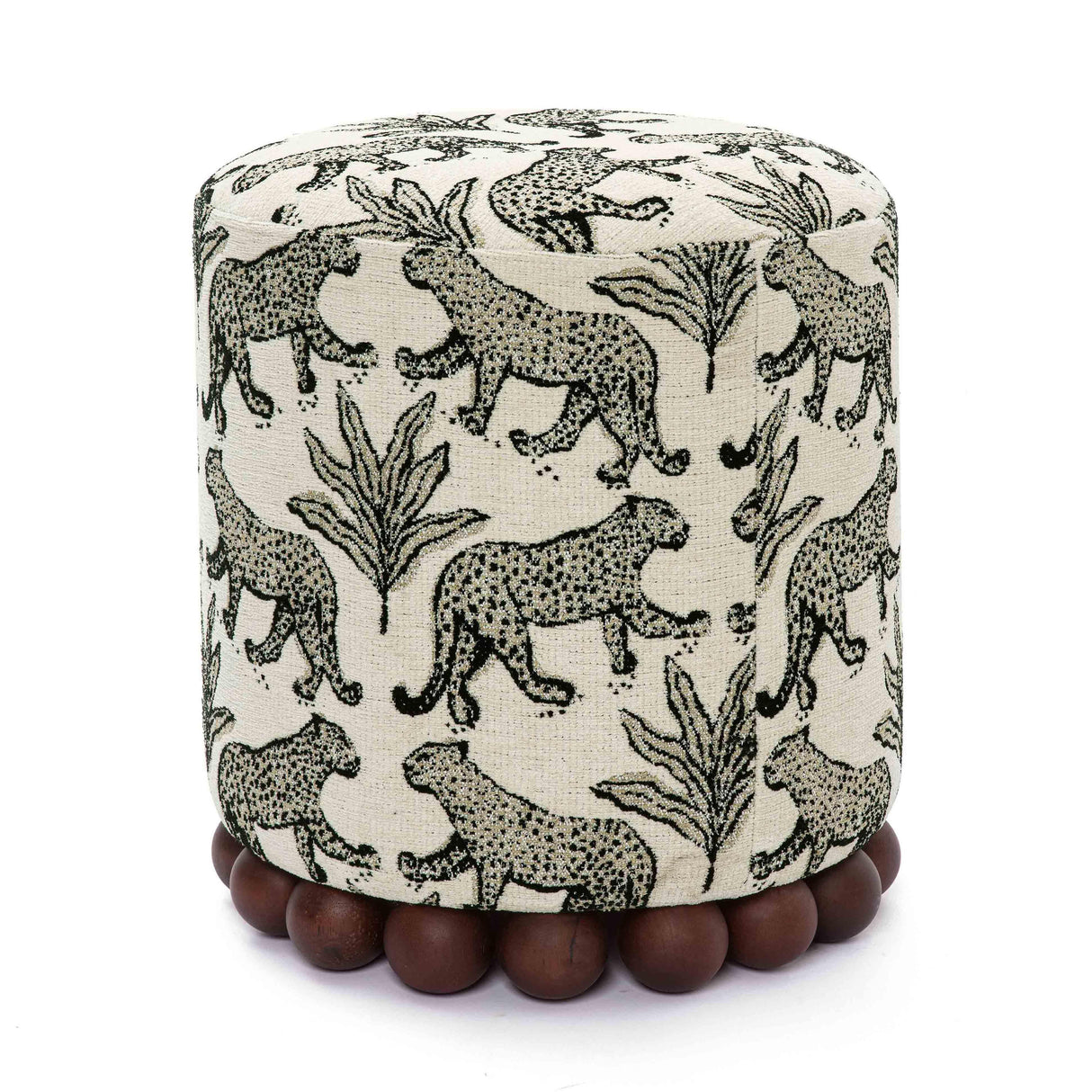 Dex Leopard Jacquard Ottoman by TOV Furniture at Eve Furniture