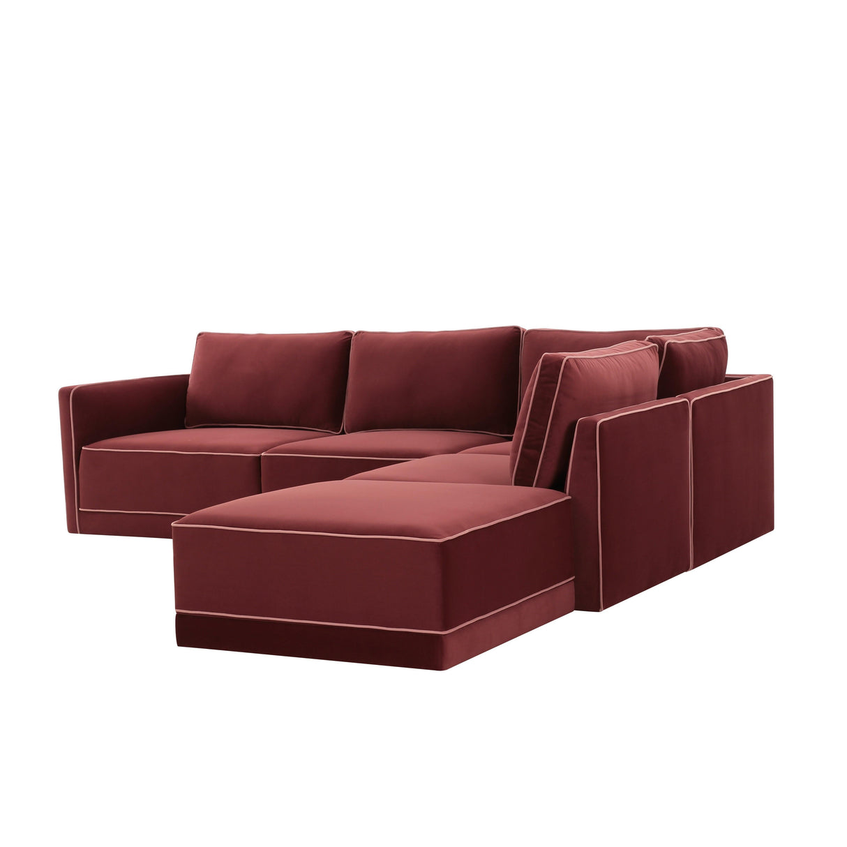 Willow Velvet Modular Right Arm Facing (RAF) Sectional by TOV Furniture at Eve Furniture
