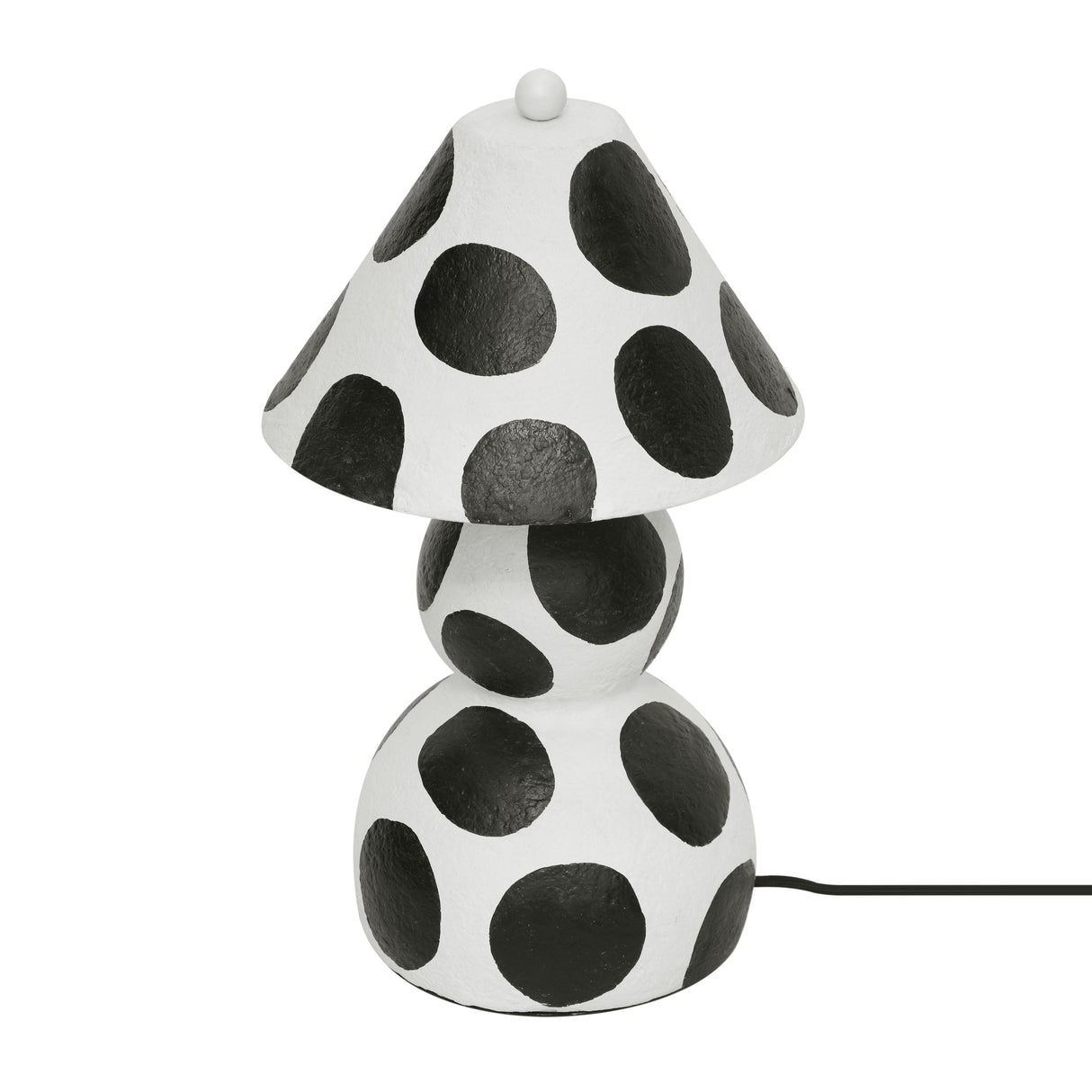 Lerici Black and White Papier Mache Table Lamp by TOV Furniture at Eve Furniture