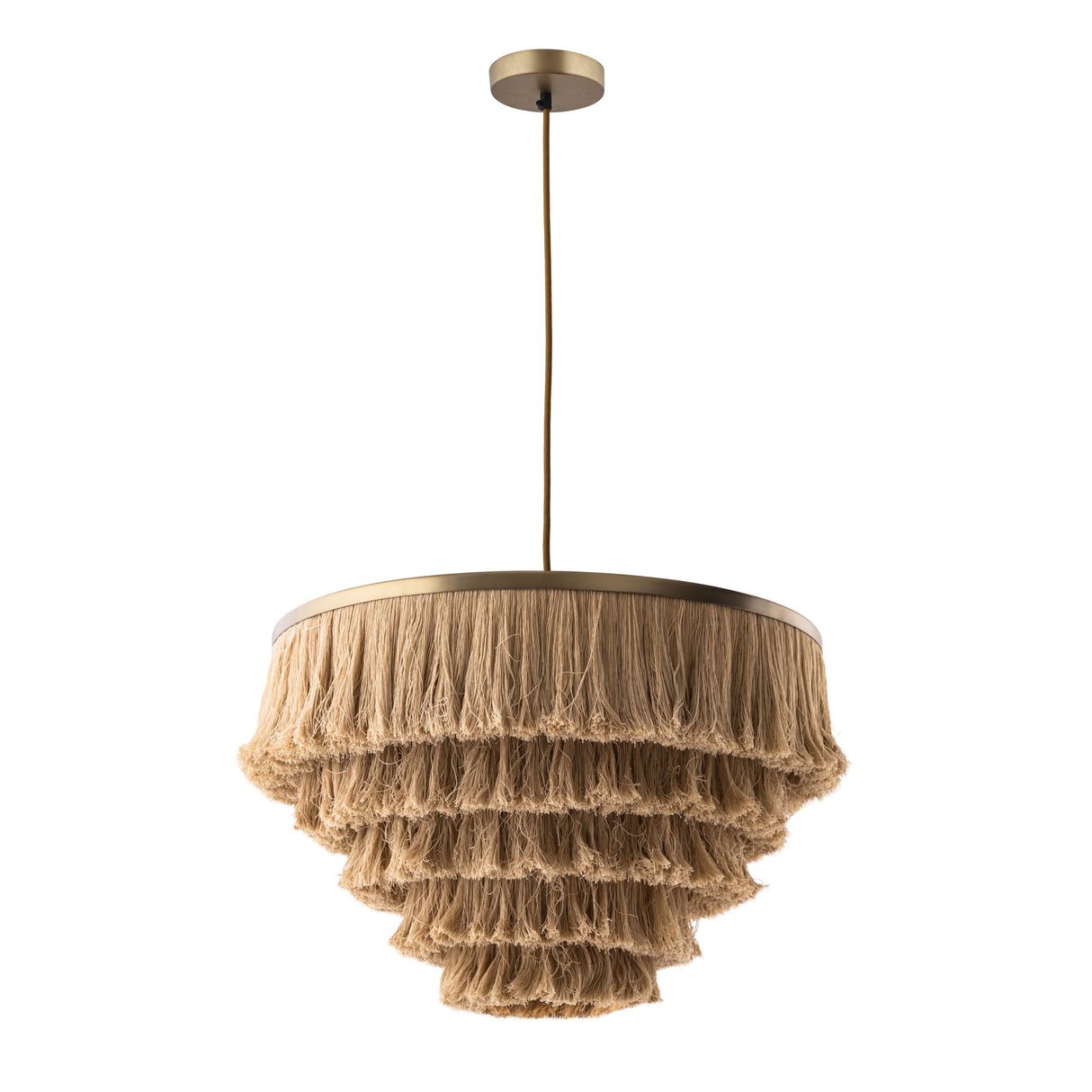 Sarai Natural Fringe Pendant by TOV Furniture at Eve Furniture