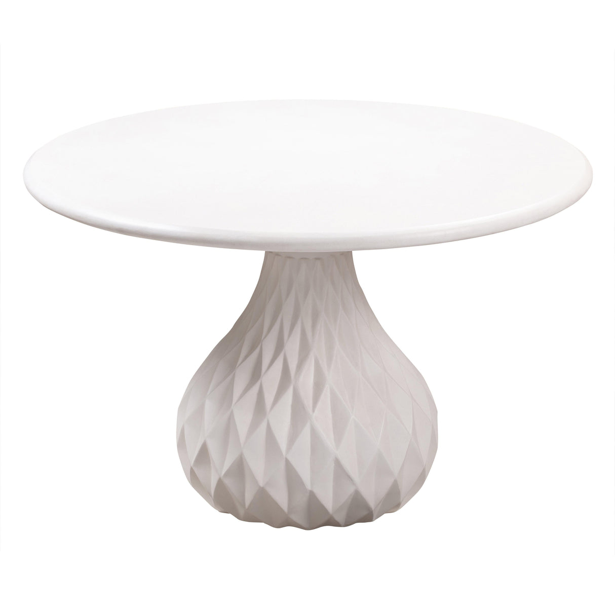 Tulum Ivory Concrete Indoor / Outdoor 47" Round Dining Table by TOV Furniture at Eve Furniture
