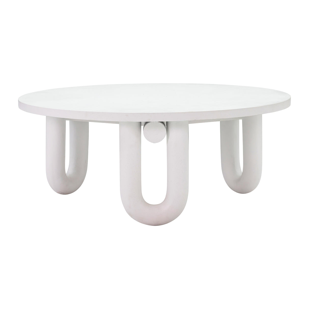 Tildy White Concrete Indoor / Outdoor Round Coffee Table by TOV Furniture at Eve Furniture