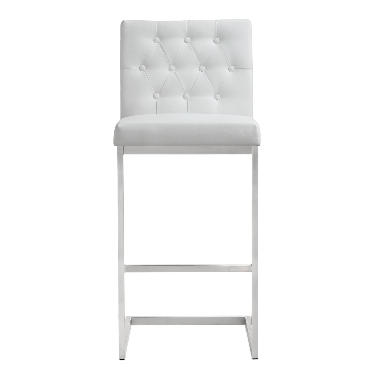 Helsinki White Performance Vegan Leather Stool - Set of 2 by TOV Furniture at Eve Furniture