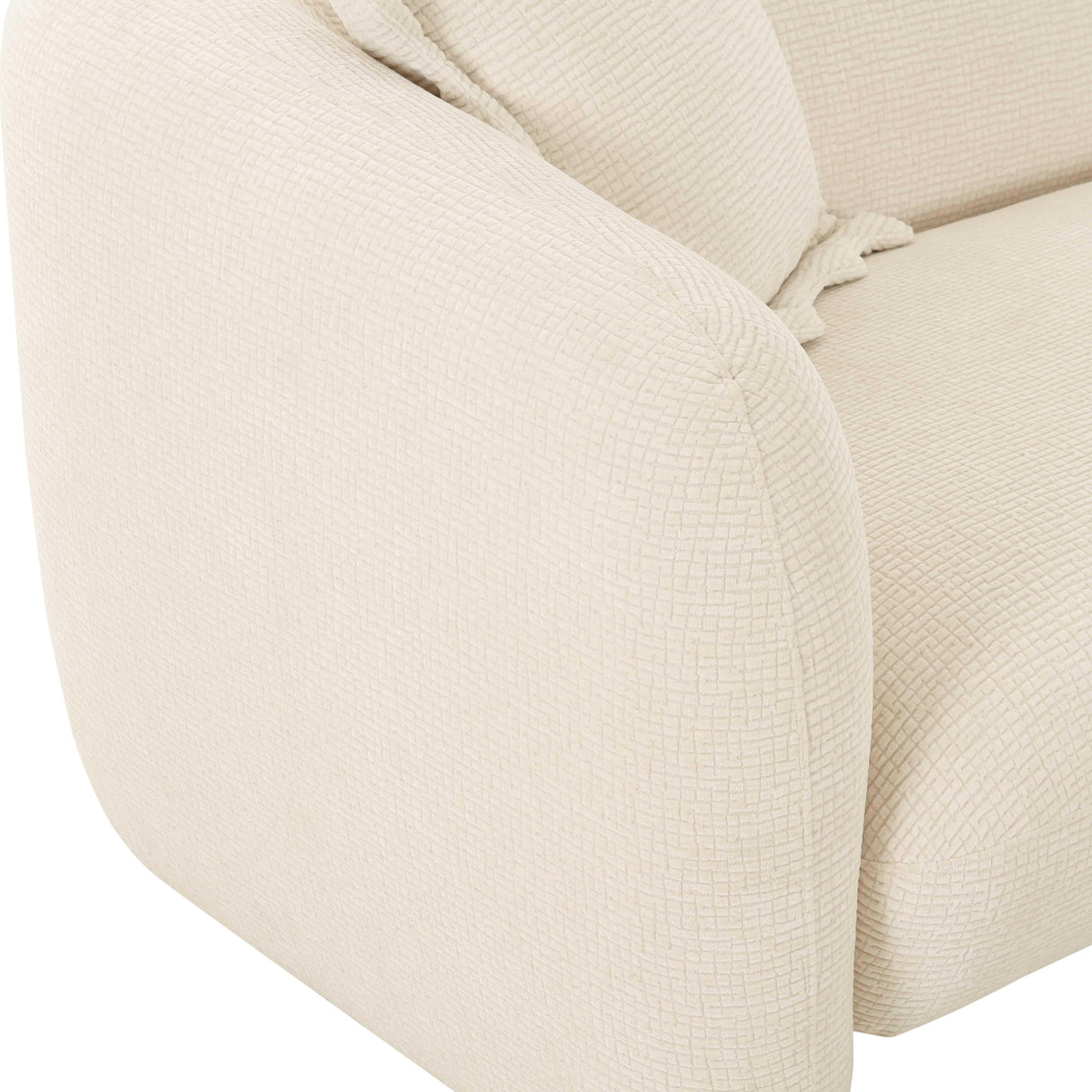 Lou Sandstone Textured Fabric Loveseat by TOV Furniture at Eve Furniture