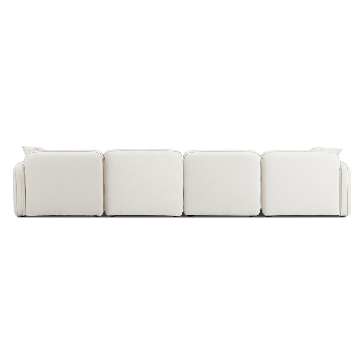 Travie Sand Upcycled Linen 6-Piece Modular U-Sectional by TOV Furniture at Eve Furniture