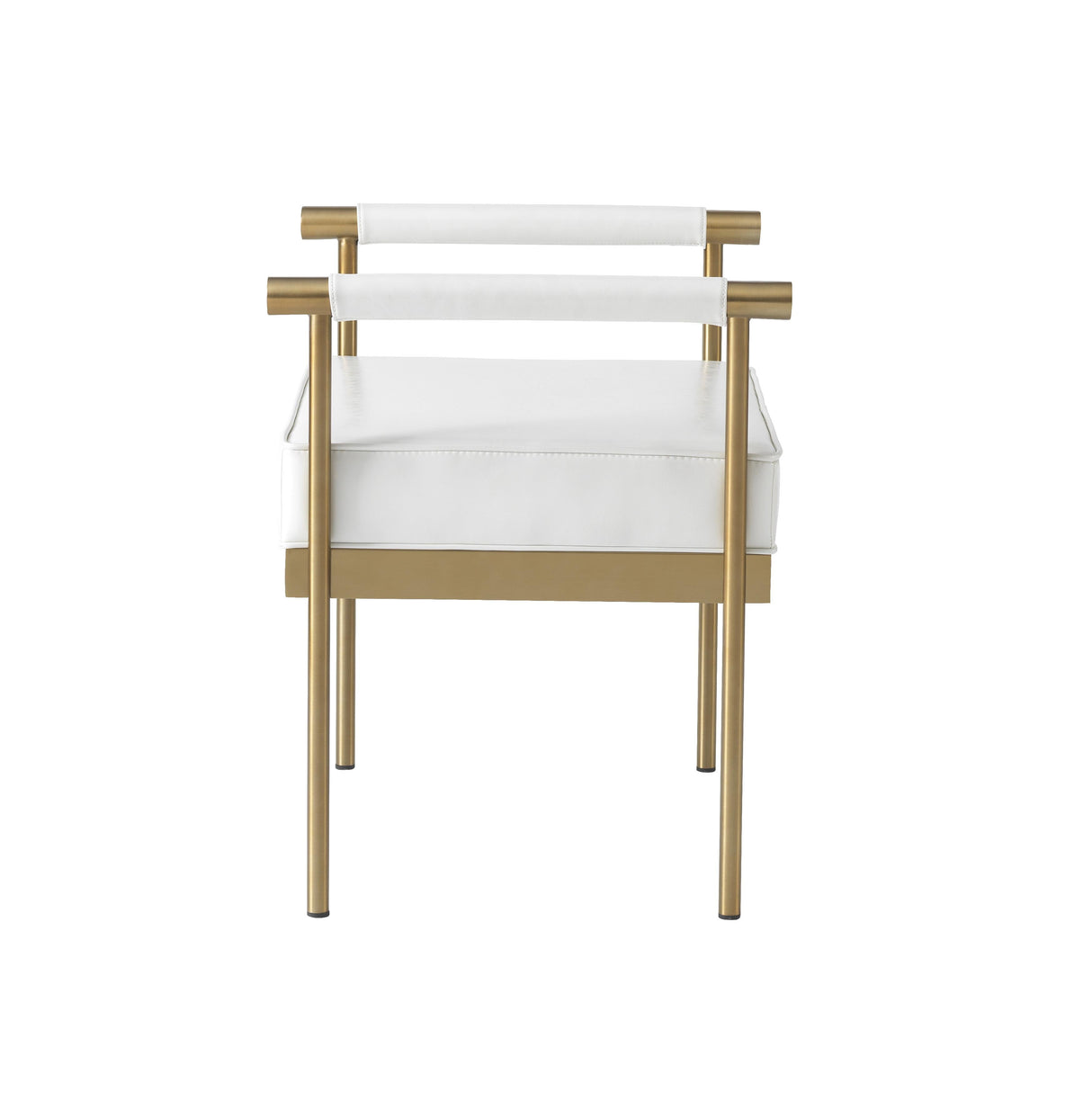 Diva White Performance Vegan Leather Bench by TOV Furniture at Eve Furniture