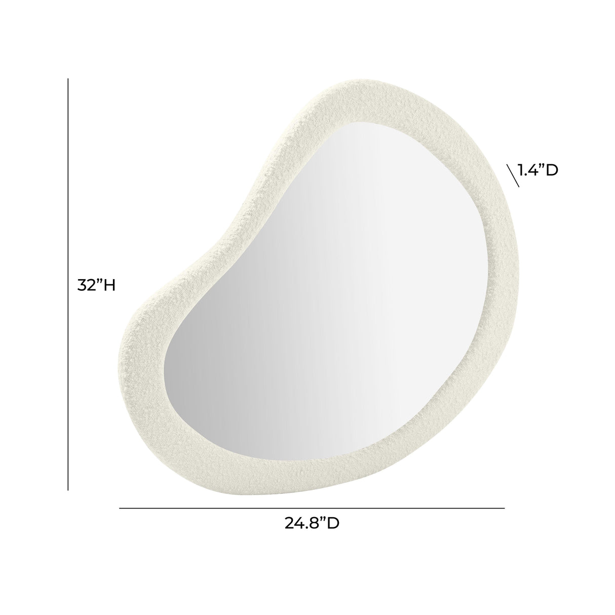 Klaryss Teardrop Boucle Mirror by TOV Furniture at Eve Furniture