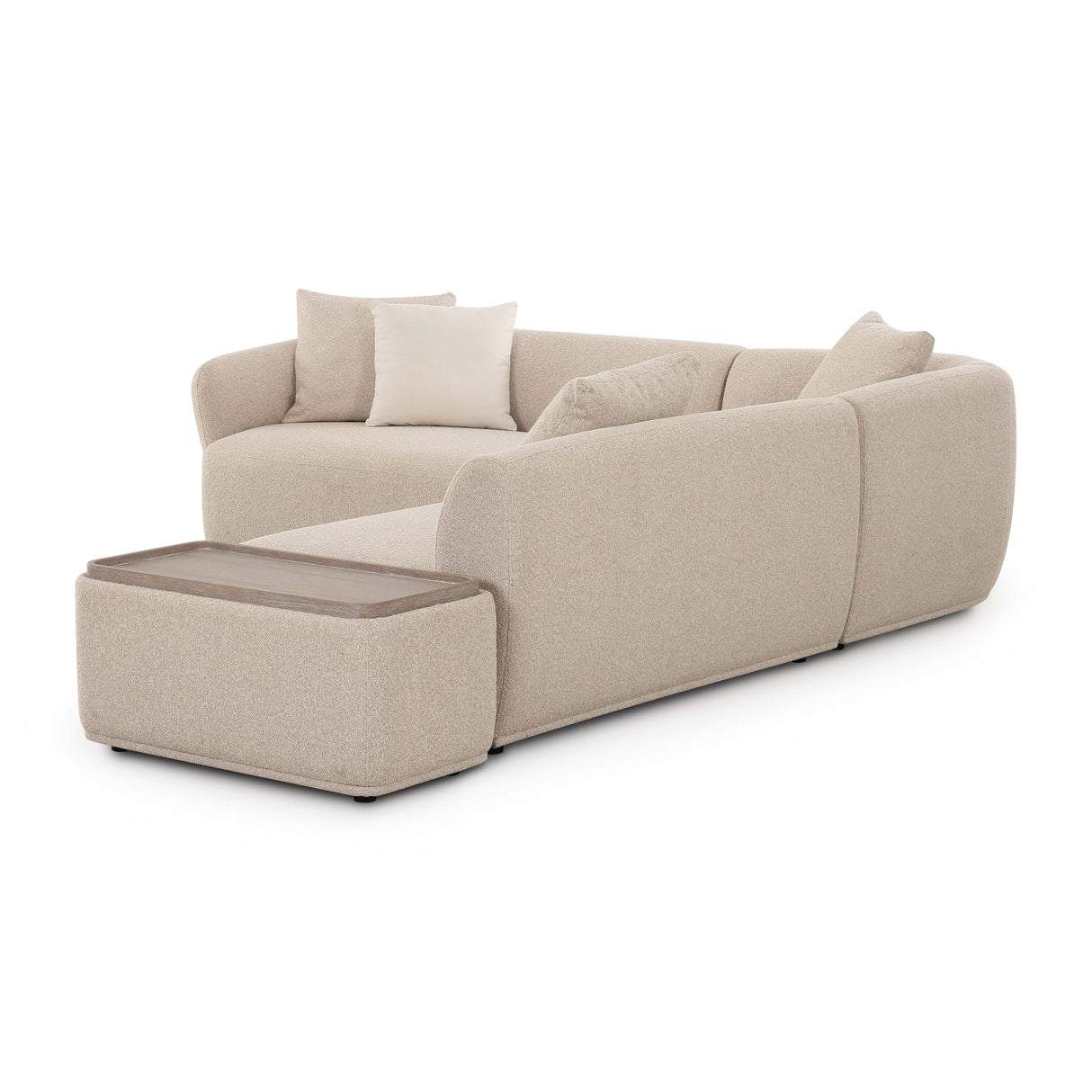 Sylvie Cream Boucle 4-Piece Chaise Sectional by TOV Furniture at Eve Furniture