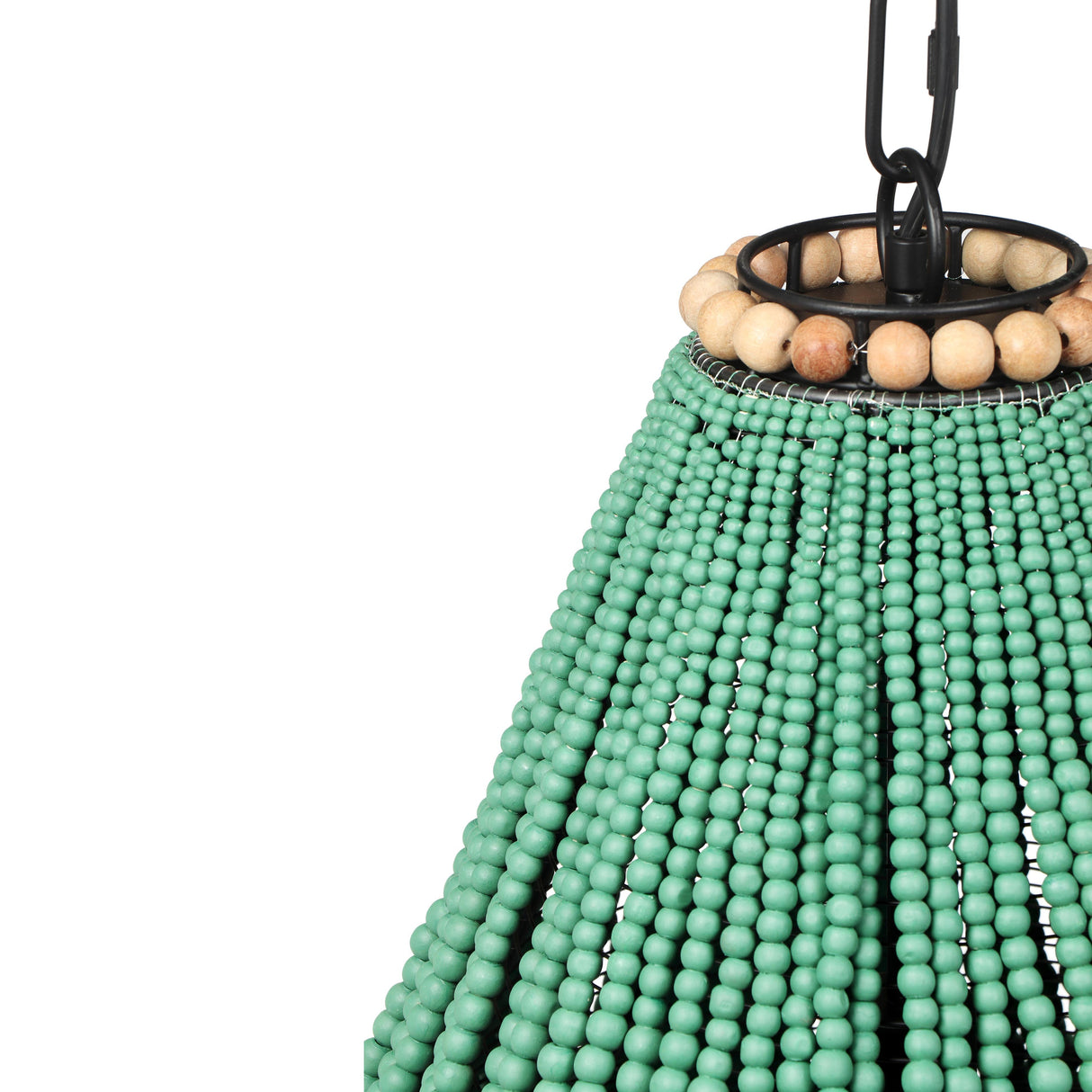 Palani Green Wooden Bead Chandelier by TOV Furniture at Eve Furniture