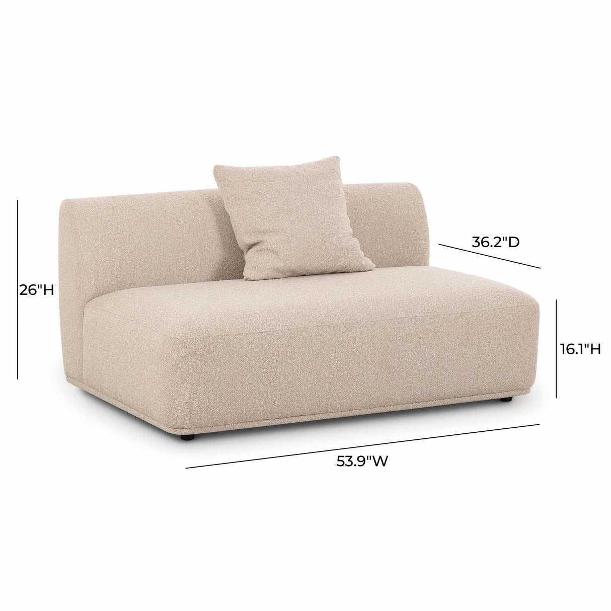 Sylvie Cream Boucle Armless 2-seater by TOV Furniture at Eve Furniture