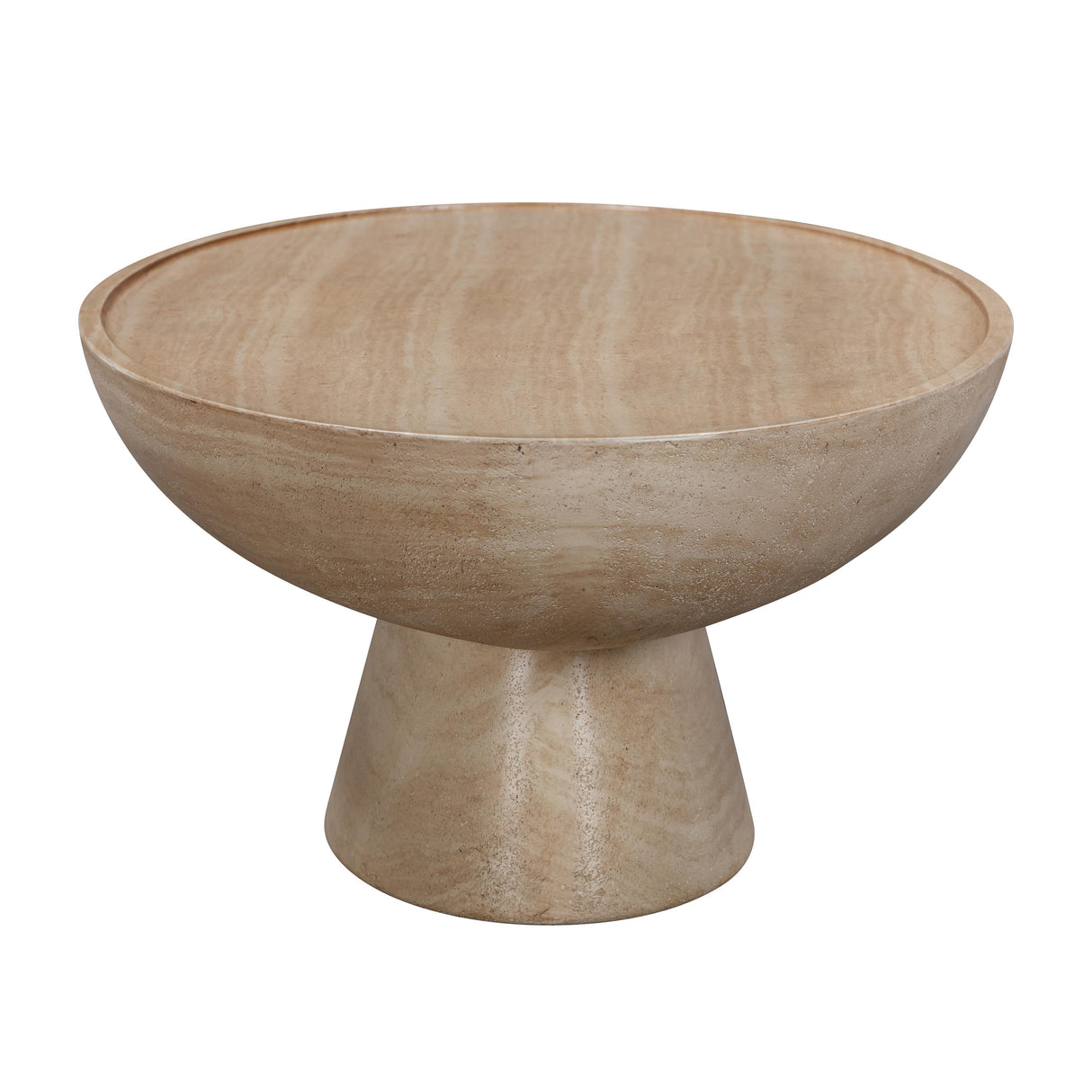 Eclipse Textured Faux Travertine Indoor / Outdoor Coffee Table by TOV Furniture at Eve Furniture