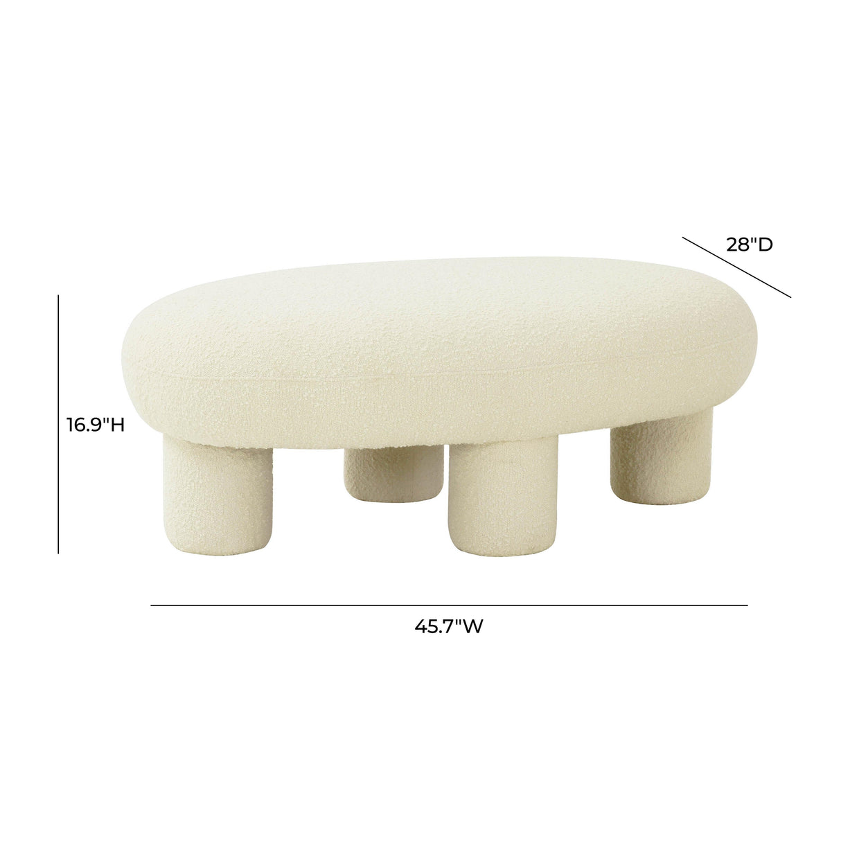 Discus Boucle Ottoman by TOV Furniture at Eve Furniture